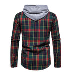 Herren Flanellhemd mit Kapuze und kariertem Design