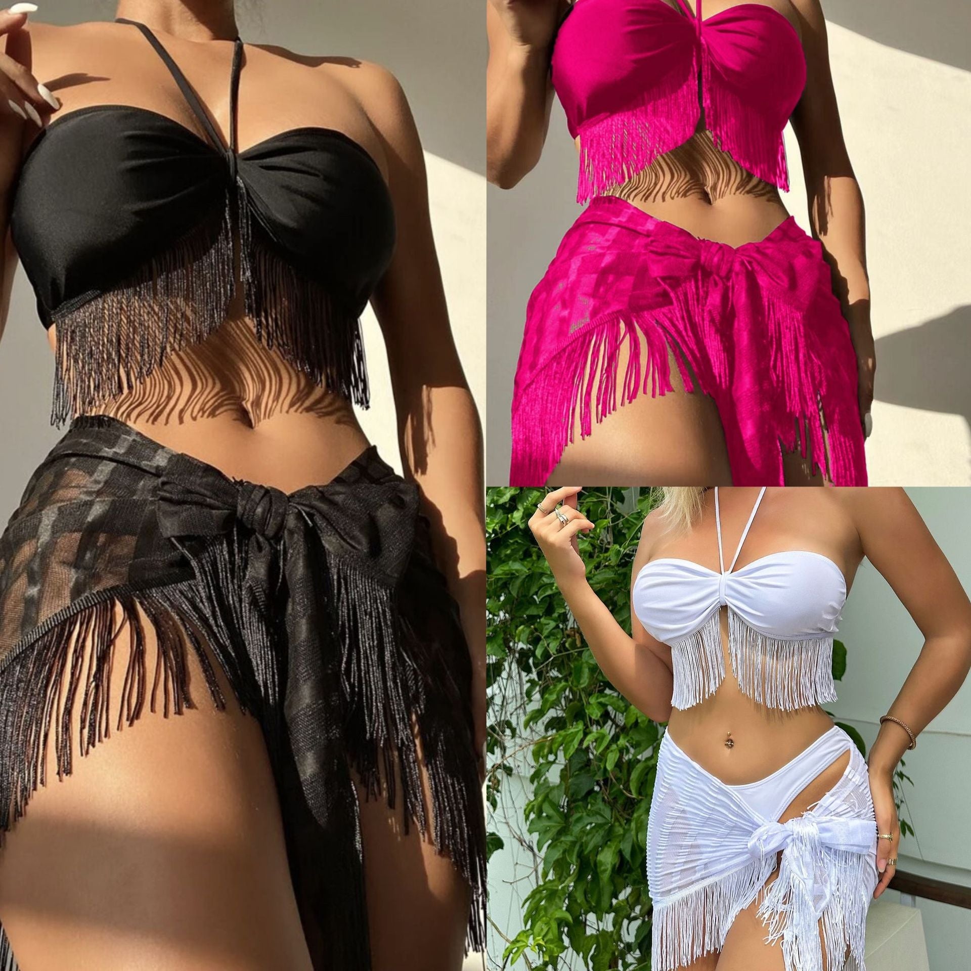 Damen Fransen-Bikini-Set R&B
