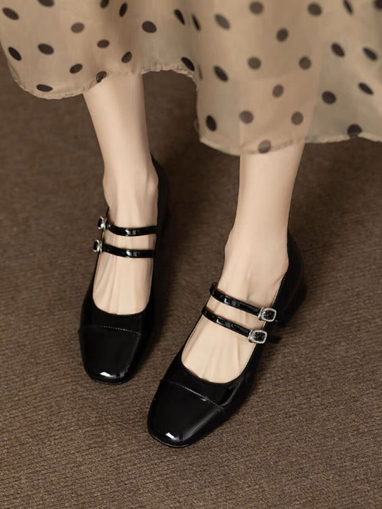Damen Ballerina-Schuhe mit doppelt verstellbarem Riemchen und bequemer Sohle R&B