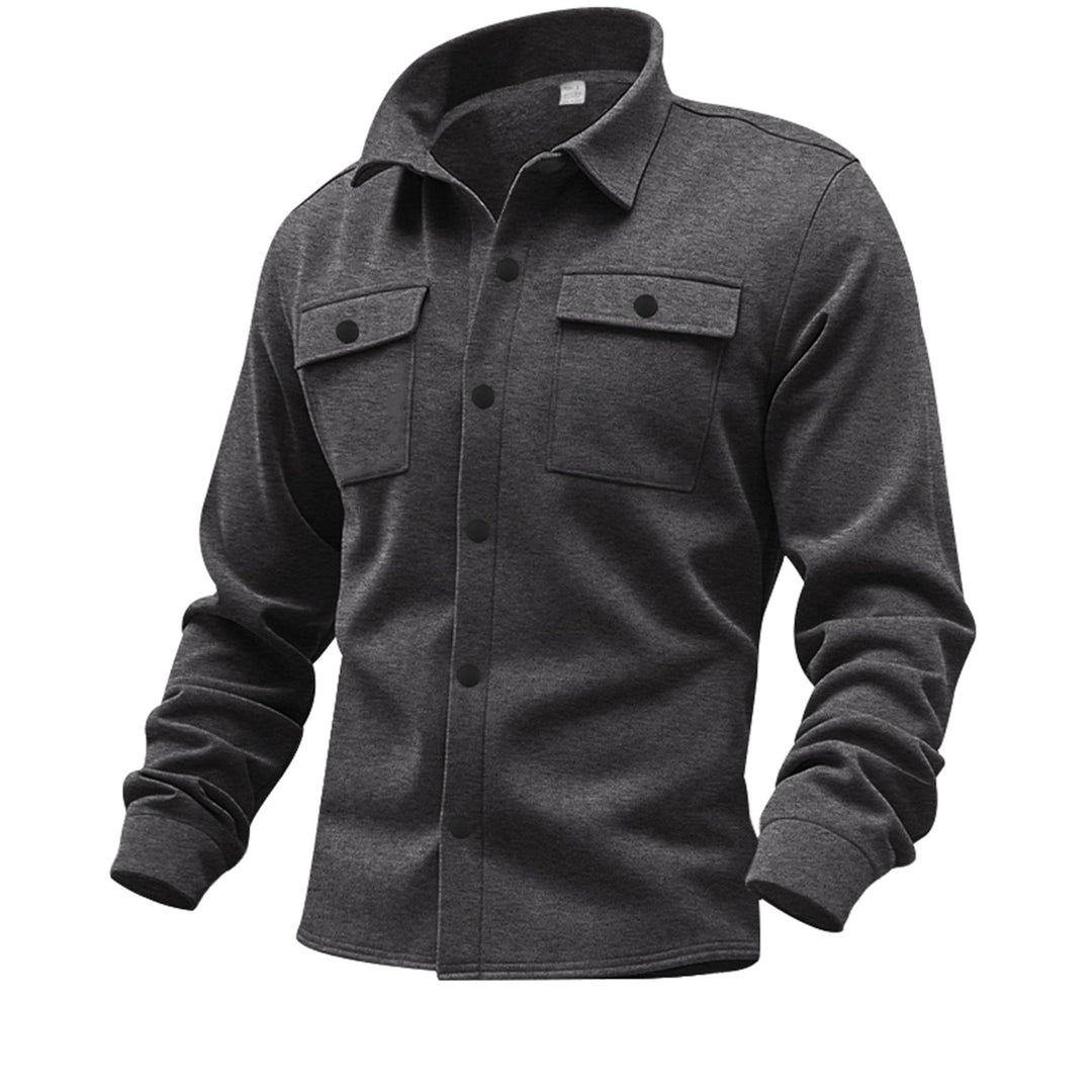 Herren nan Twill-Overshirt mit Hemdkragen, aufgesetzten Brustklappen und geradem Saum R&B