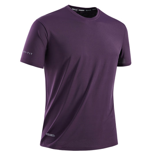 Herren nan atmungsaktives Funktions-T-Shirt aus perforiertem Mesh für Training R&B