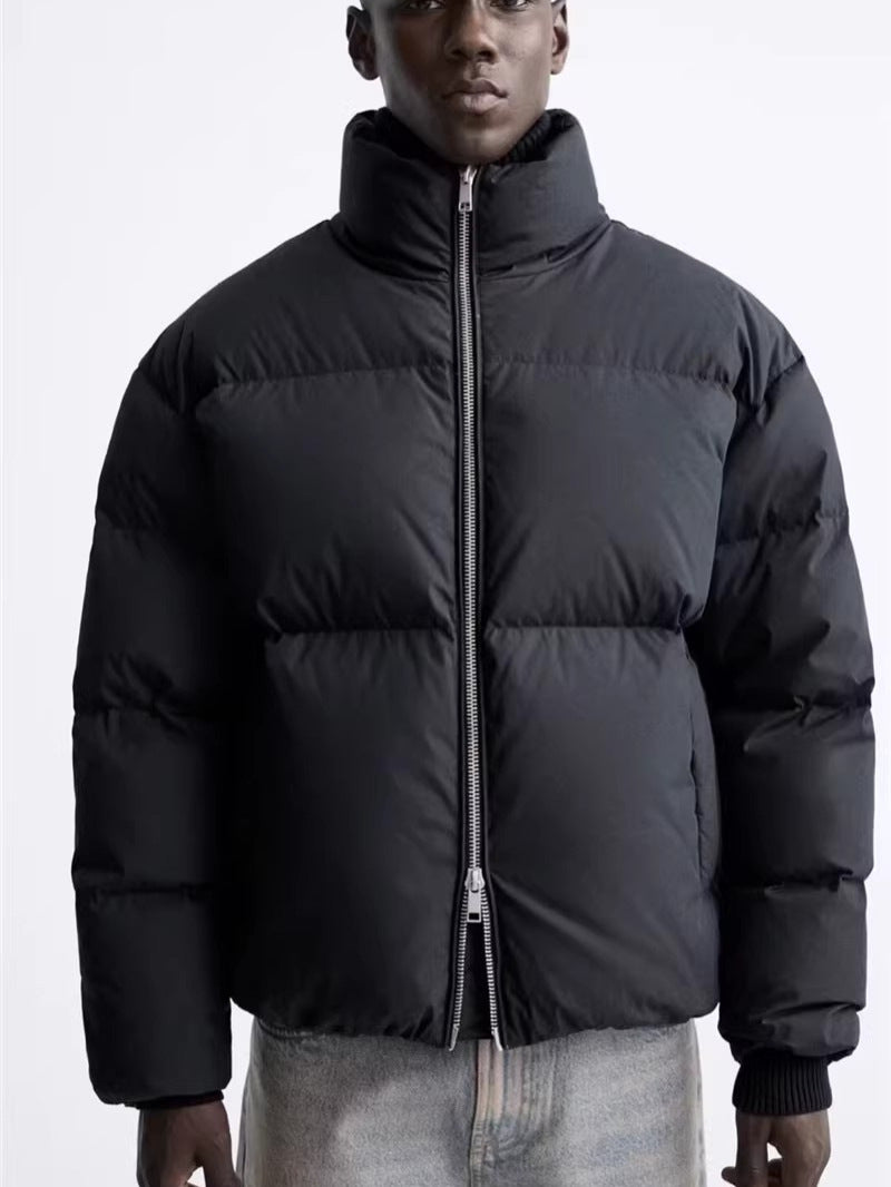 Damen gesteppte Winterjacke mit hochschließendem Kragen und seitlichen Eingrifftaschen Hedi-Mode