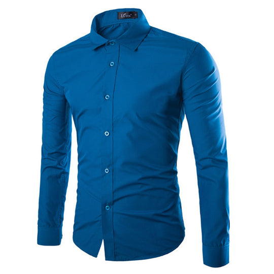 Herren elegante Langarmhemd R&B