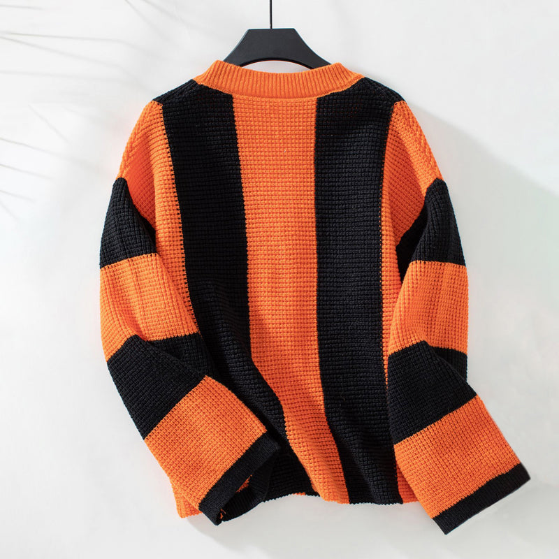 R&B | Gestreifter Strick Strickjacke