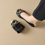 Damen elegante Ballerinas mit dekorativer Schleifenverzierung und hochwertigem Obermaterial R&B
