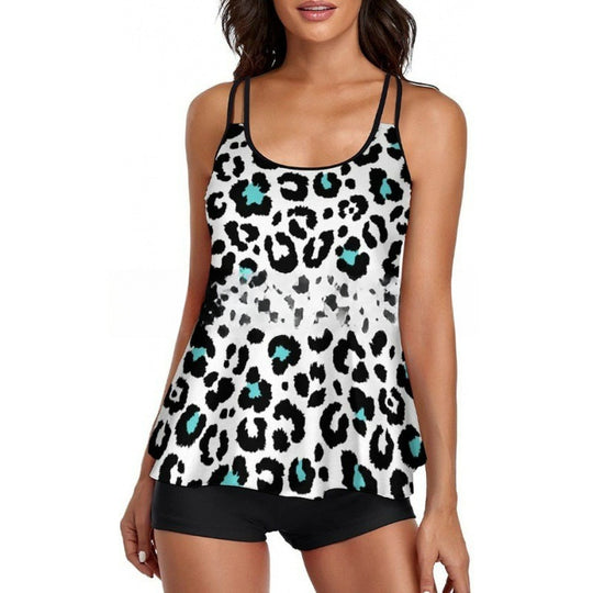 Damen Sportliches Tankini-Set mit bequemem Shorts und verstellbaren Trägern R&B