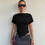 Damen Modernes Oberteil mit asymmetrischem Saum R&B