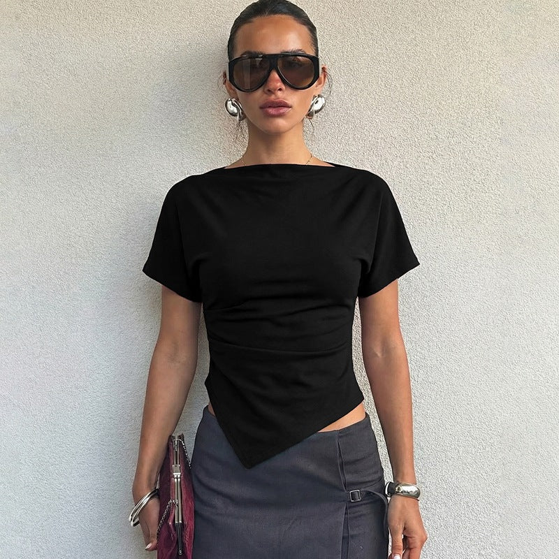 Damen Modernes Oberteil mit asymmetrischem Saum R&B