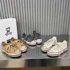 Damen modische Sneaker mit kreativem Used-Look und robustem Tragekomfort R&B