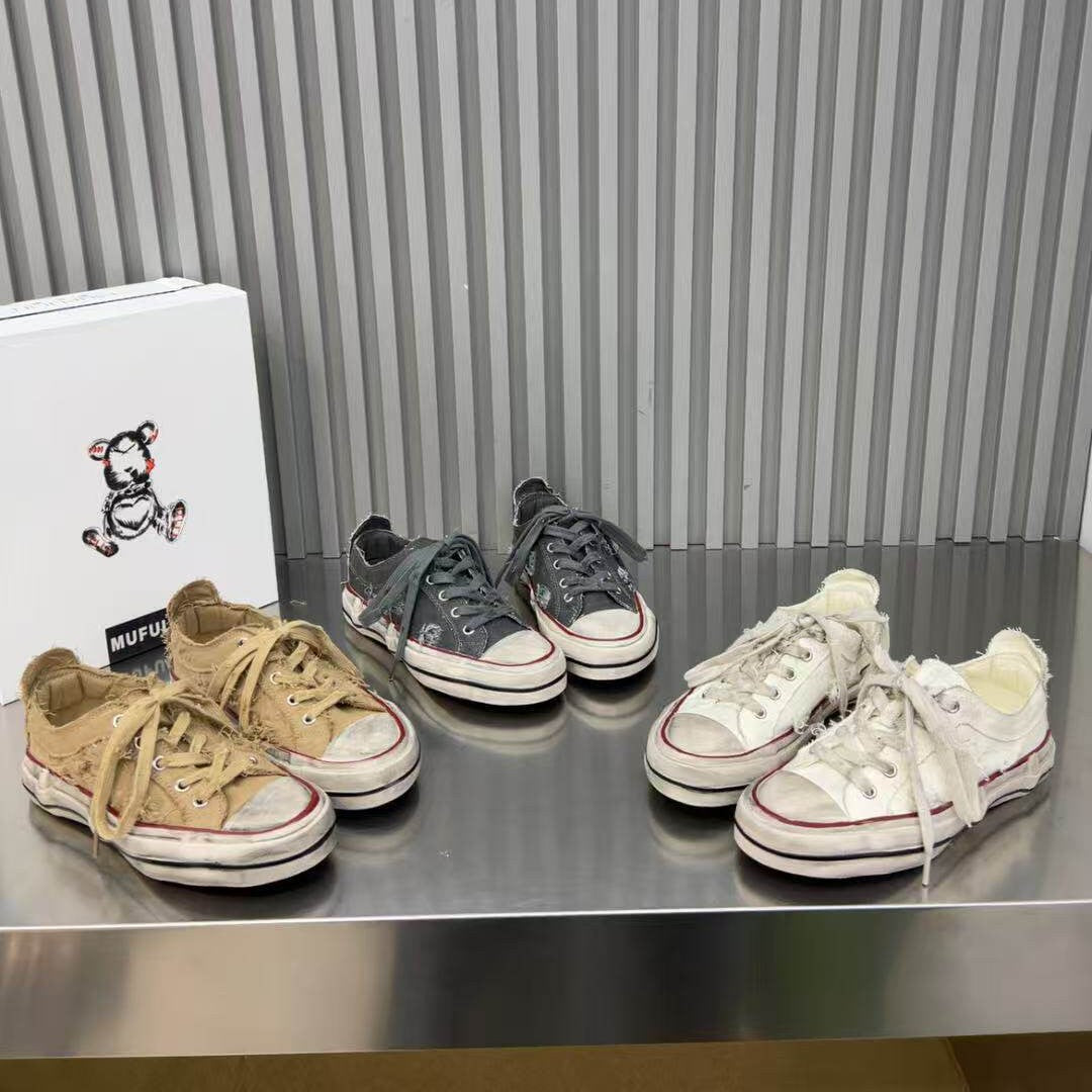 Damen modische Sneaker mit kreativem Used-Look und robustem Tragekomfort R&B