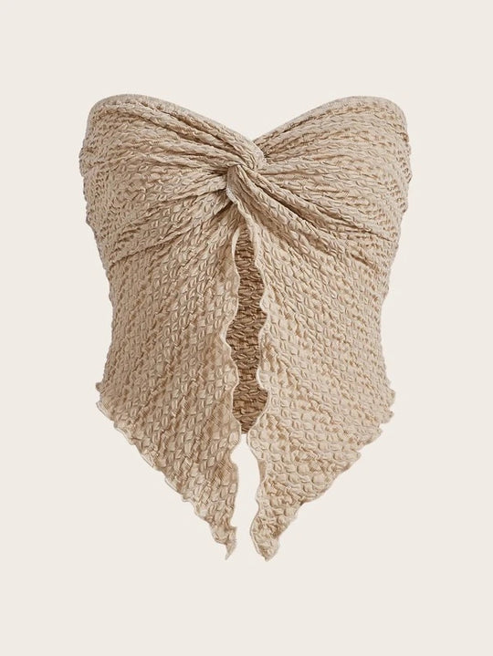Damen ärmelloses Top mit elegantem Wickeldesign R&B
