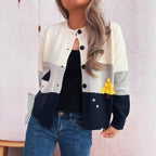 Damen Strickjacke mit festlichem Motiv und Knopfdetails R&B