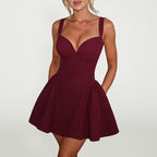 Damen Cocktailkleid mit gepolstertem Bustier und schwingendem Rock R&B