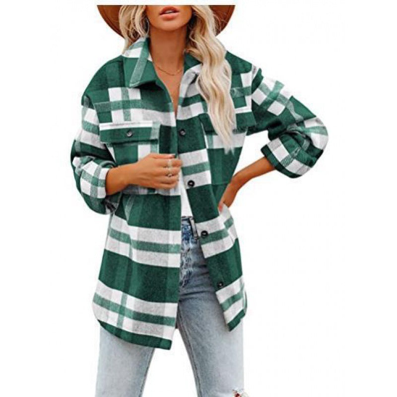 Damen Flanelljacke im lässigen Karomuster R&B