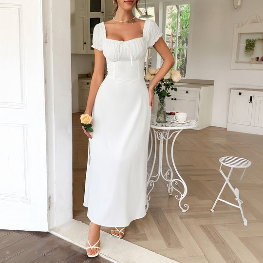 Damen Maxi-Kleid mit charmanten Rüschendetails und schmeichelndem Schnitt R&B