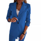 Damen trendiger Blazer-Anzug mit schmalem Schnitt und eleganter Knopfleiste R&B