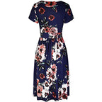 Damen Wickelkleid mit floralen Prints und schlanker Taille R&B