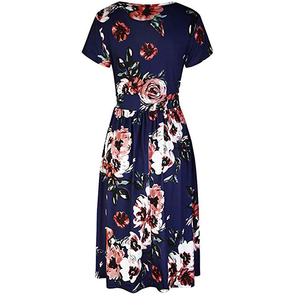 Damen Wickelkleid mit floralen Prints und schlanker Taille R&B