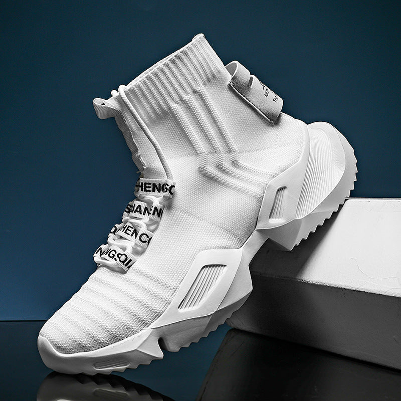 Damen High-Top Sneakers mit elastischem Strick und stylishem Design R&B