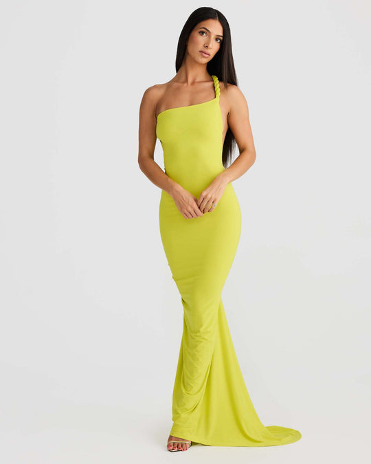 Damen Elegant geschnittenes Abendkleid mit schulterfreiem Design und raffinierten Drapierungen R&B