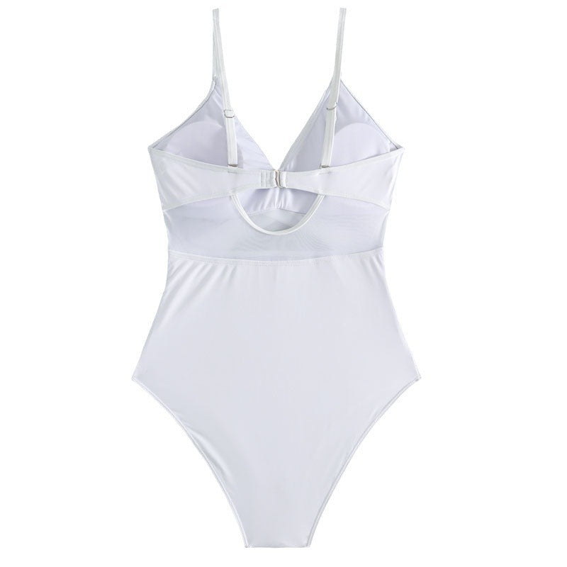 Damen Einteiliger Badeanzug mit innovativem Cross-Design