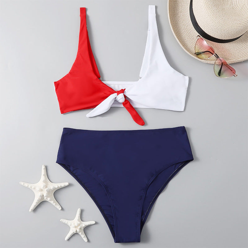 Damen Bikini-Set mit innovativem Knoten-Design und hoch geschnittenem Höschen R&B