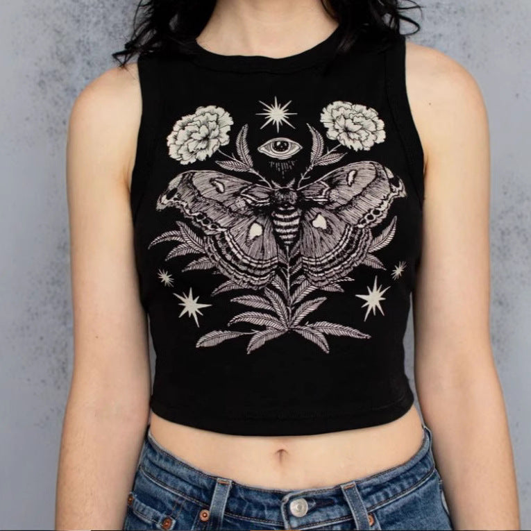 Damen Crop-Top mit einzigartigem Design und modischem Schriftzug R&B