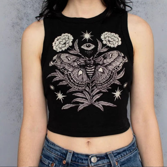 Damen Crop-Top mit einzigartigem Design und modischem Schriftzug R&B