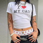 Damen Crop-T-Shirt mit kreativem Bärenmotiv und witzigem Spruch R&B