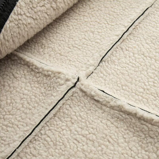 Damen Kunstlederjacke mit warmem Sherpa-Futter und praktischen Taschen R&B