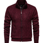 Herren Strickjacke mit hohem Kragen und Reißverschluss R&B