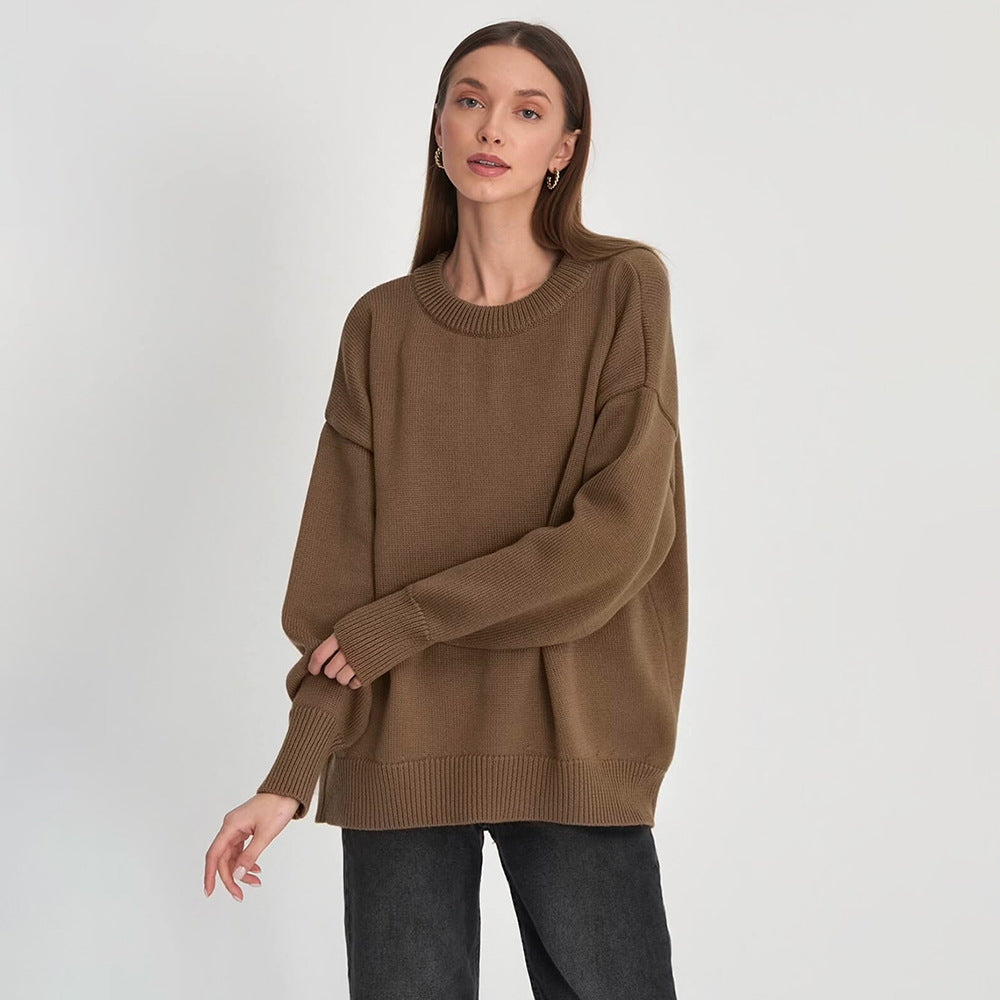 Damen Bequemer Oversized Pullover aus hochwertigem Strick R&B
