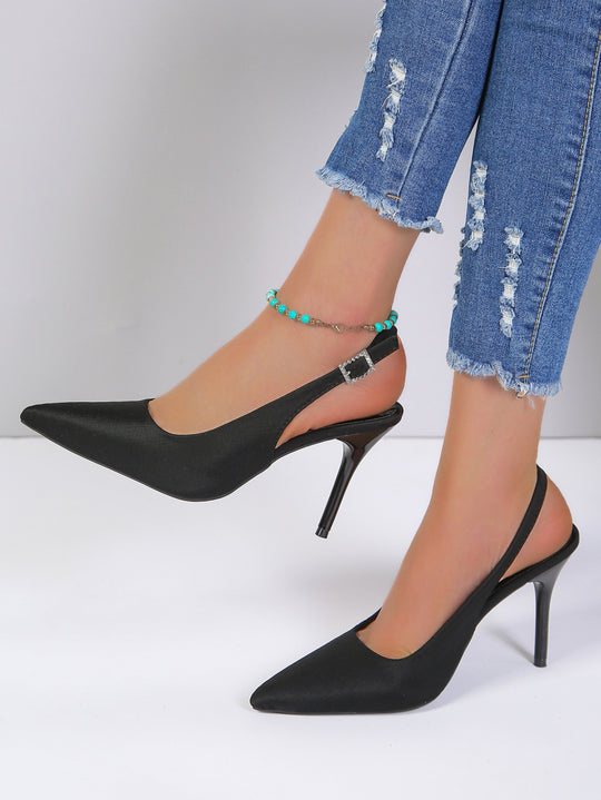 Damen Slingback Pumps mit elegantem Spitzer und feinem Material R&B