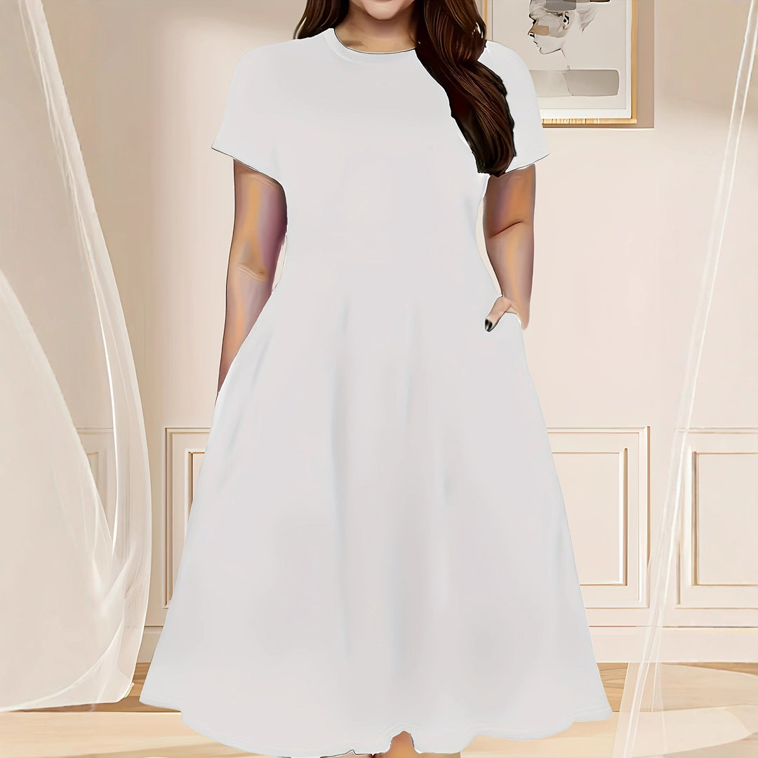 Damen lässiges Maxikleid mit praktischen Seitentaschen und elegantem Schnitt R&B