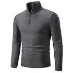 Herren modischer Rollkragenpullover mit Zipper und feiner Strickstruktur R&B