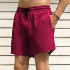 Herren nan zweilagige Schwimmshorts mit innerer Kompressionshose und seitlicher Smartphone-Tasche R&B