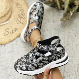 Damen Sportliche Sandalen mit floralem Muster R&B