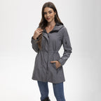 Damen nan funktionaler Softshell-Parka mit Teddyfleece-Futter, Kapuze und Taillenzug R&B