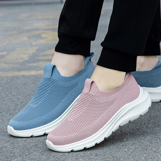Damen Atmungsaktive Slip-On Sneakers mit flexiblem Strickdesign R&B