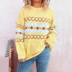 Damen lässiger Strickpullover mit dekorativen BindR&Bändern R&B