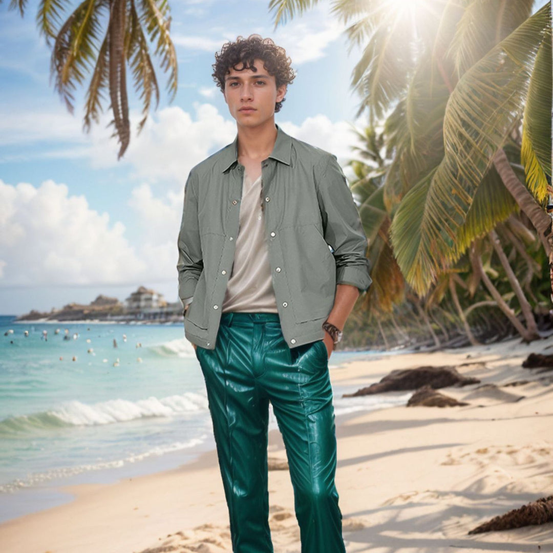 Herren multifunktionale Sommerjacke mit Druckknopfverschluss und atmungsaktiven Einsätzen R&B
