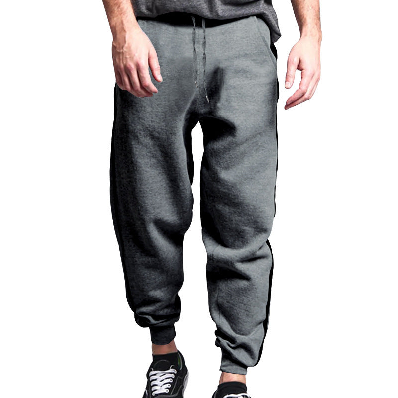 Herren sportliche Jogginghose mit seitlichen Kontraststreifen und elastischem Bund R&B