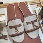 Damen Elegante Slippers aus weichem Wildleder mit dekorativem Riemendesign R&B
