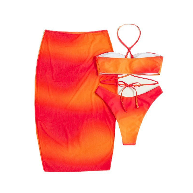 Damen Set mit modischem Bandeau-Oberteil und schulterfreier Maxi-Rock R&B