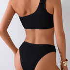 Damen Einseitiger Bikini mit strukturiertem Obermaterial R&B