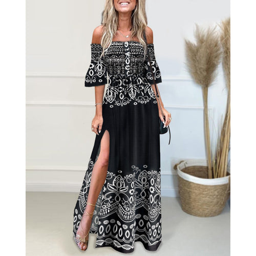 Damen Blumen Maxi Kleid R&B