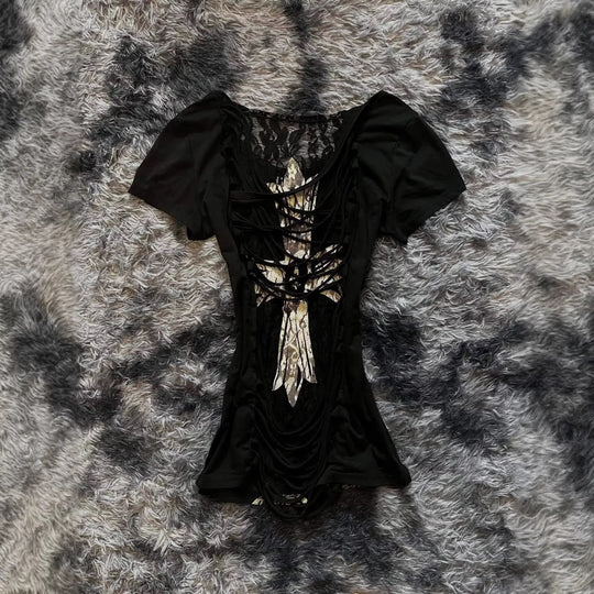 Damen Trendiges T-Shirt mit kreativen Grafiken R&B