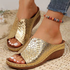 Damen Bequeme Clogs mit modischem Schlangenlederdesign R&B