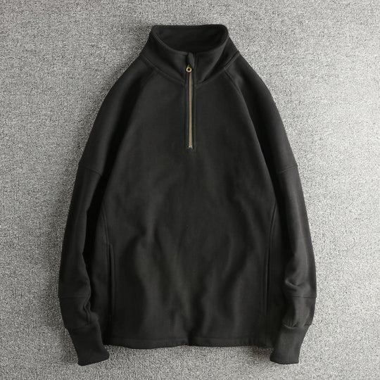 Herren Fleecejacke mit halbem Reißverschluss und seitlichen Eingrifftaschen R&B