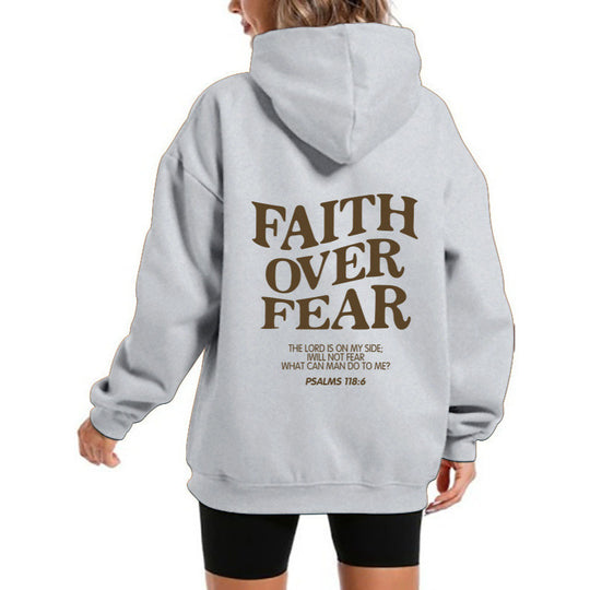 Damen Kapuzensweater mit motivierendem Schriftzug und bequemem Schnitt R&B